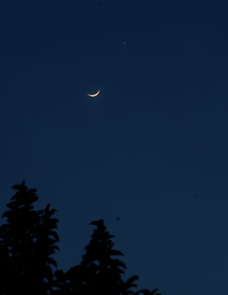 月と金星の写真