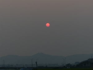 赤い夕陽