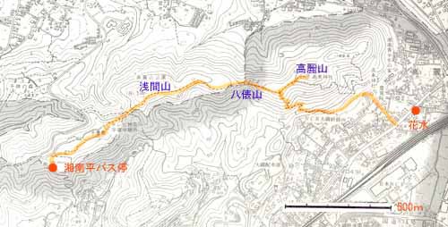 湘南平・高麗山の地図