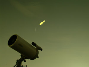 天体観察会中にイリジウム衛星出現