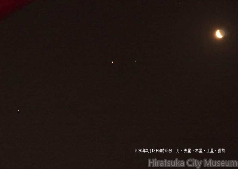 火星・木星・土星2020.03.18平塚市長持（撮影　剱持瑞穂）
