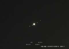 木星と衛星2022.09.11長持（撮影　劔持瑞穂）