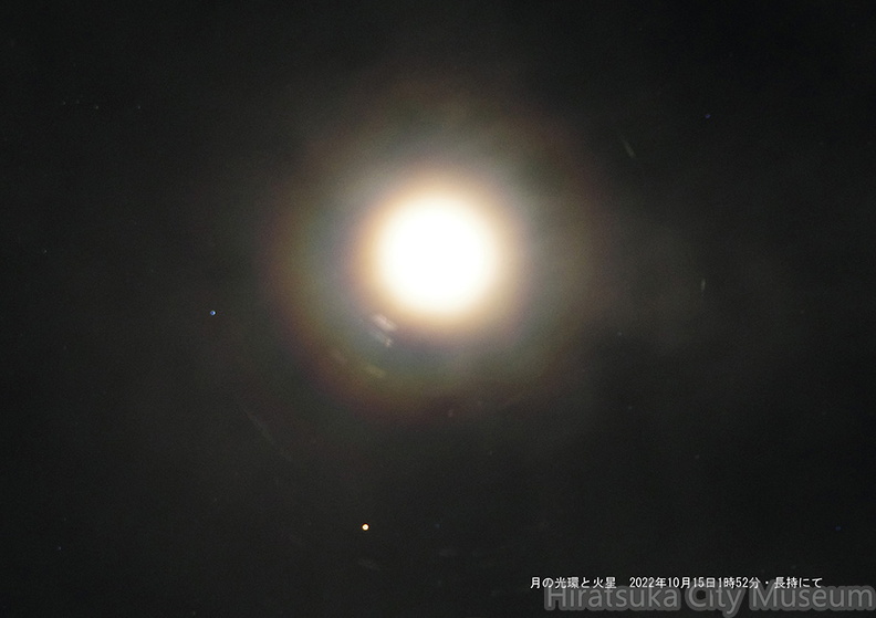 月の光環と火星2022.10.15長持（撮影　劔持瑞穂）