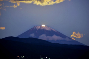 小田原市酒匂川（小田原厚木道路付近）のパール富士